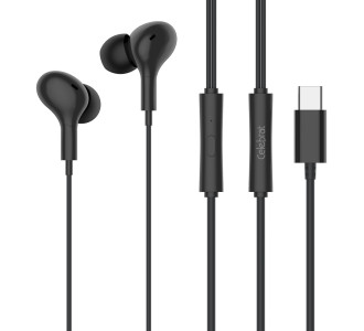 CELEBRAT earphones με μικρόφωνο D13, USB-C σύνδεση, Φ10mm, 1.2m, μαύρα CELEBRAT earphones με μικρόφωνο D13, USB-C σύνδεση, Φ10mm, 1.2m, μαύρα