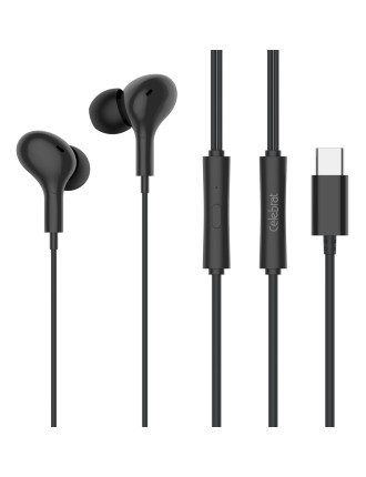 CELEBRAT earphones με μικρόφωνο D13, USB-C σύνδεση, Φ10mm, 1.2m, μαύρα CELEBRAT earphones με μικρόφωνο D13, USB-C σύνδεση, Φ10mm, 1.2m, μαύρα