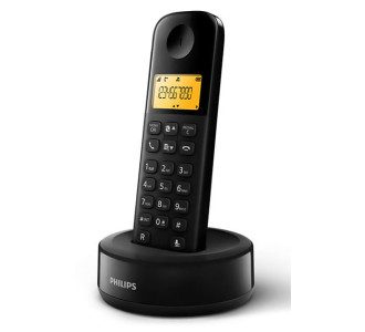 PHILIPS ασύρματο τηλέφωνο D1601B/34, με ελληνικό μενού, μαύρο