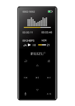 RUIZU MP3 player D29 με ηχείο, 1.8", 16GB, BT, ελληνικό μενού, μαύρο