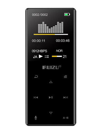 RUIZU MP3 player D29 με ηχείο, 1.8", 16GB, BT, ελληνικό μενού, μαύρο
