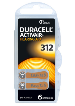 DURACELL μπαταρίες ακουστικών βαρηκοΐας Activair 312, 1.45V, 6τμχ