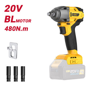 DELI κρουστικό μπουλονόκλειδο μπαταρίας DC235Z, Brushless, 20V, 480N.m, 1/2" DELI κρουστικό μπουλονόκλειδο μπαταρίας DC235Z, Brushless, 20V, 480N.m, 1/2"