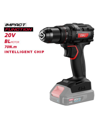 DELI κρουστικό δραπανοκατσάβιδο μπαταρίας DE-CZ20-1, Brushless, 20V, 70N.m