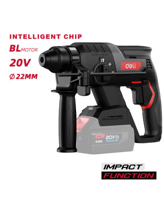 DELI κρουστικό σκαπτικό μπαταρίας DE-DC20-2, Brushless, 20V, 2J