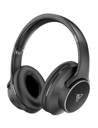 DOQAUS headphones DESIGN 1, ασύρματα & ενσύρματα, Φ40mm, 600mAh, μαύρα