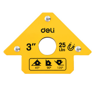 DELI μαγνητική γωνία συγκόλλησης DL-HDW25 με 45°/90°/135° γωνίες, 3", 11kg DELI μαγνητική γωνία συγκόλλησης DL-HDW25 με 45°/90°/135° γωνίες, 3", 11kg