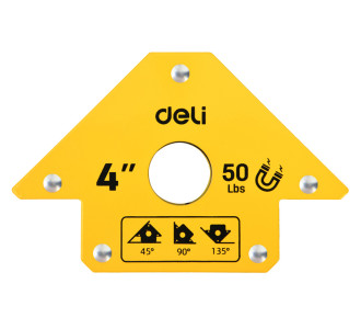DELI μαγνητική γωνία συγκόλλησης DL-HDW50 με 45°/90°/135° γωνίες, 4", 22kg DELI μαγνητική γωνία συγκόλλησης DL-HDW50 με 45°/90°/135° γωνίες, 4", 22kg