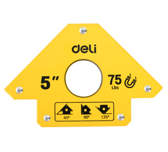 DELI μαγνητική γωνία συγκόλλησης DL-HDW75 με 45°/90°/135° γωνίες, 5", 34kg DELI μαγνητική γωνία συγκόλλησης DL-HDW75 με 45°/90°/135° γωνίες, 5", 34kg
