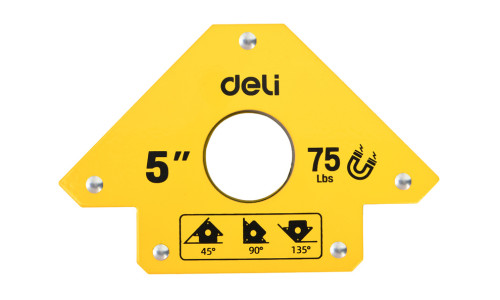 DELI μαγνητική γωνία συγκόλλησης DL-HDW75 με 45°/90°/135° γωνίες, 5", 34kg