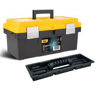 DELI εργαλειοθήκη DL-TC270, πλαστική, 40x21x19cm, μαύρη DELI εργαλειοθήκη DL-TC270, πλαστική, 40x21x19cm, μαύρη