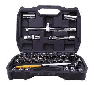 DELI σετ καστάνια με καρυδάκια DL1032, με θήκη, 1/2", Cr-V, 32τμχ