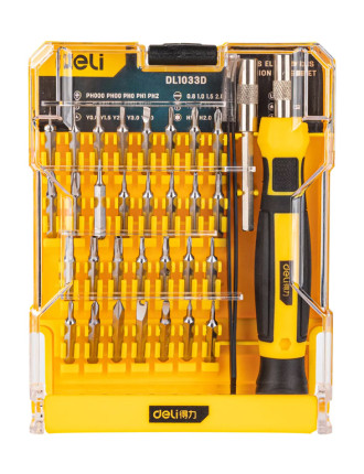 DELI σετ κατσαβίδια ακριβείας DL1033D, αντιολισθητική λαβή, Cr-V, 33τμχ DELI σετ κατσαβίδια ακριβείας DL1033D, αντιολισθητική λαβή, Cr-V, 33τμχ