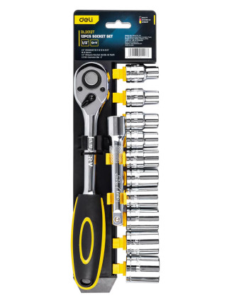 DELI σετ καστάνια με καρυδάκια DL2012T, 45 δόντια, 1/2", 254mm, 12τμχ