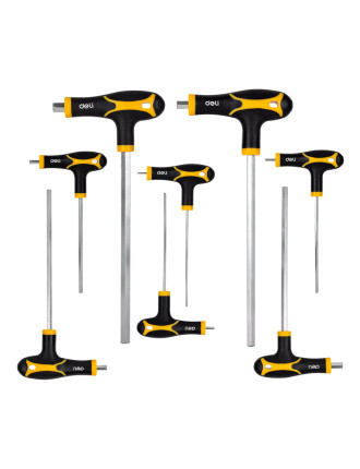 DELI σετ κλειδιά Allen DL233108, τύπου Ταφ, 2-10mm, Cr-V, 8τμχ