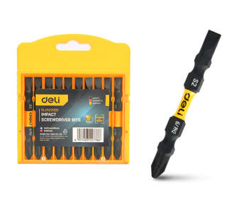 DELI σετ μύτες κατσαβιδιού DL252202D για δραπανοκατσάβιδο, διπλή κεφαλή, σταυρωτές/ίσιες, SL6/PH2x65mm, 10τμχ DELI σετ μύτες κατσαβιδιού DL252202D για δραπανοκατσάβιδο, διπλή κεφαλή, σταυρωτές/ίσιες, SL6/PH2x65mm, 10τμχ