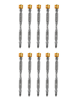 DELI σετ μύτες κατσαβιδιού DL255100 για δραπανοκατσάβιδο, διπλή κεφαλή, PH2x100mm, με μαγνητικό ring, 10τμχ