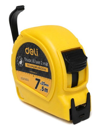 DELI μετροταινία DL270725L με κλείδωμα & clip ζώνης, 7.5m x 25mm DELI μετροταινία DL270725L με κλείδωμα & clip ζώνης, 7.5m x 25mm