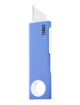 DELI κοπίδι DL408C, άμεσο άνοιγμα/επαναφορά, πλαστικό, 19mm, μπλε