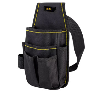 DELI εργαλειοθήκη μέσης DL430003 για εργαλεία χειρός, 25x12cm, μαύρη