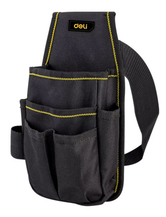DELI εργαλειοθήκη μέσης DL430003 για εργαλεία χειρός, 25x12cm, μαύρη