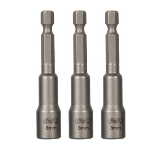 DELI σετ καρυδάκια DL4808T για δραπανοκατσάβιδο, μαγνητικά, 8mm, εξάγωνα, 3τμχ DELI σετ καρυδάκια DL4808T για δραπανοκατσάβιδο, μαγνητικά, 8mm, εξάγωνα, 3τμχ