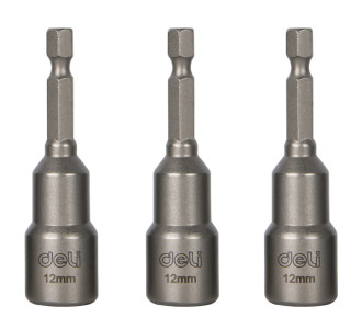 DELI σετ καρυδάκια DL4812T για δραπανοκατσάβιδο, μαγνητικά, 12mm, εξάγωνα, 3τμχ DELI σετ καρυδάκια DL4812T για δραπανοκατσάβιδο, μαγνητικά, 12mm, εξάγωνα, 3τμχ