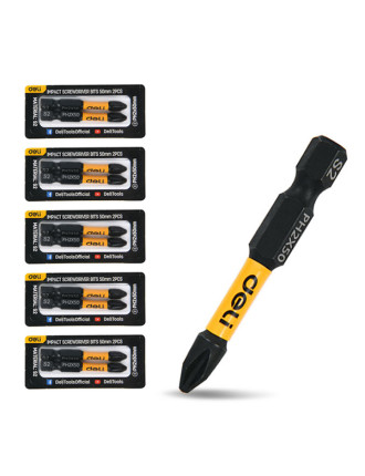 DELI σετ μύτες κατσαβιδιού DL501002Z για δραπανοκατσάβιδο, σταυρωτές, PH2x50mm, 10τμχ