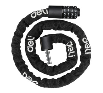 DELI κλειδαριά ποδηλάτου συνδυασμού DL508031, Φ4mm, 1m, μαύρη