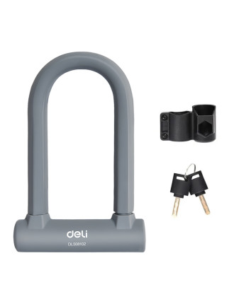 DELI κλειδαριά πέταλο ποδηλάτου με κλειδί DL508102, 126x196mm, γκρι DELI κλειδαριά πέταλο ποδηλάτου με κλειδί DL508102, 126x196mm, γκρι