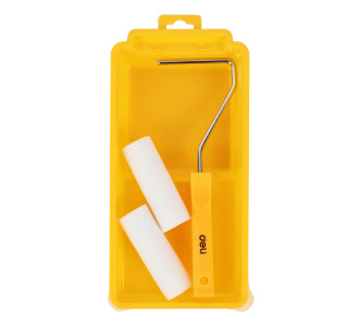DELI σετ βαφής DL509704, 2x ρολά/λαβή/σκάφη, πολυεστερικός αφρός, 10mm, 100mm, 4τμχ