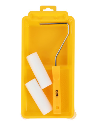 DELI σετ βαφής DL509704, 2x ρολά/λαβή/σκάφη, πολυεστερικός αφρός, 10mm, 100mm, 4τμχ DELI σετ βαφής DL509704, 2x ρολά/λαβή/σκάφη, πολυεστερικός αφρός, 10mm, 100mm, 4τμχ