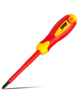 DELI κατσαβίδι σταυρωτό ηλεκτρολόγου DL516100, μαγνητικό, PH2x100mm, VDE 1000V DELI κατσαβίδι σταυρωτό ηλεκτρολόγου DL516100, μαγνητικό, PH2x100mm, VDE 1000V