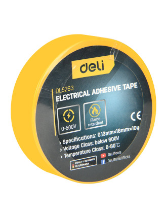 DELI μονωτική ταινία υψηλής αντοχής DL5263, 18mm x 9.15m, κίτρινη