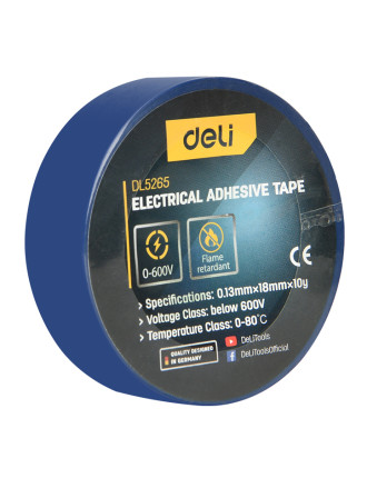 DELI μονωτική ταινία υψηλής αντοχής DL5265, 18mm x 9.15m, μπλε