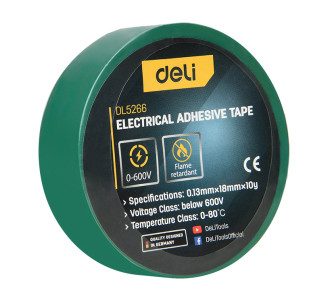 DELI μονωτική ταινία υψηλής αντοχής DL5266, 18mm x 9.15m, πράσινη