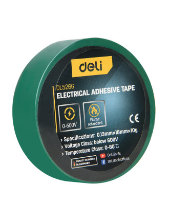 DELI μονωτική ταινία υψηλής αντοχής DL5266, 18mm x 9.15m, πράσινη