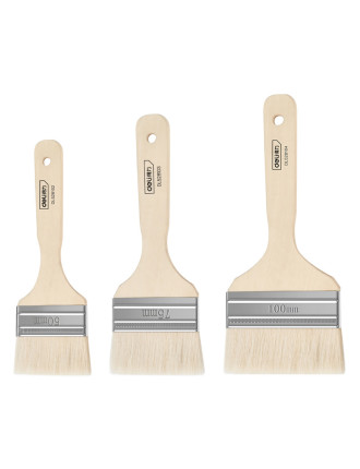 DELI σετ πινέλα βαφής DL528101 με φυσικές τρίχες, ξύλινη λαβή, 50/75/100mm, 3τμχ