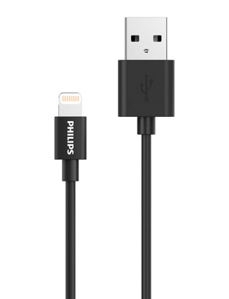 PHILIPS καλώδιο USB σε Lightning DLC3104V-00, 2.4Α, 1.2m, μαύρο PHILIPS καλώδιο USB σε Lightning DLC3104V-00, 2.4Α, 1.2m, μαύρο