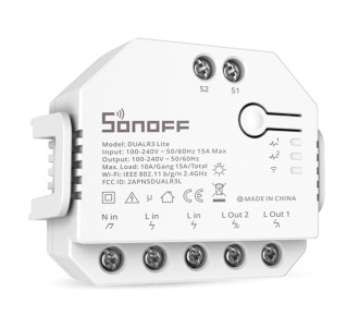 SONOFF smart διακόπτης DUALR3 Lite, 2-Gang, Wi-Fi, 15A, λευκός
