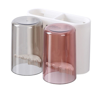 ECOCO βάση οδοντόβουρτσας E1924 με 2 ποτήρια, λευκή