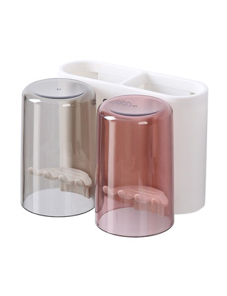 ECOCO βάση οδοντόβουρτσας E1924 με 2 ποτήρια, λευκή ECOCO βάση οδοντόβουρτσας E1924 με 2 ποτήρια, λευκή