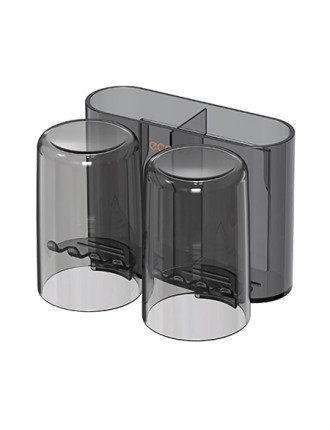 ECOCO βάση οδοντόβουρτσας E2229 με 2 ποτήρια, μαύρη-διάφανη ECOCO βάση οδοντόβουρτσας E2229 με 2 ποτήρια, μαύρη-διάφανη