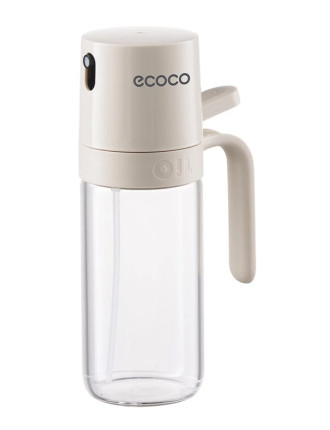 ECOCO γυάλινο δοχείο λαδιού E24235 με ψεκαστήρα, 250ml, γκρι
