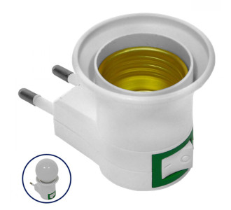 Ντουί ρεύματος E27-019 με υποδοχή E27, διακόπτης on/off, λευκό Ντουί ρεύματος E27-019 με υποδοχή E27, διακόπτης on/off, λευκό