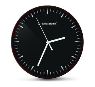 ESPERANZA ρολόι τοίχου Budapest EHC010K, 20cm, μαύρο-όψη ξύλου ESPERANZA ρολόι τοίχου Budapest EHC010K, 20cm, μαύρο-όψη ξύλου