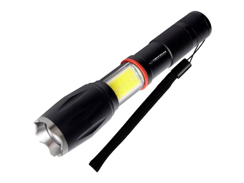 ESPERANZA φορητός φακός LED EOT070, 250lm, IPX3, zoom, με μαγνήτη, μαύρος