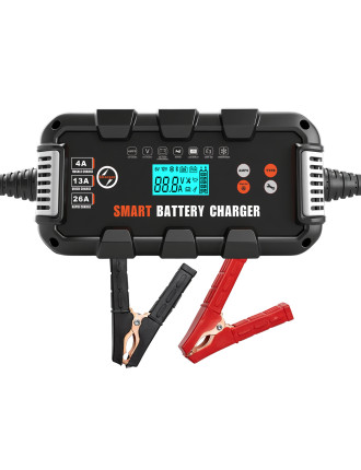 BYGD φορτιστής & συντηρητής μπαταρίας αυτοκινήτου F26000M με οθόνη, 6V/8-24A 12V/4-26A 24V/2-13A