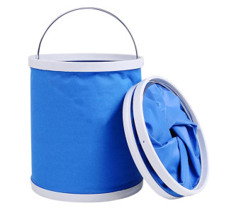 Πτυσσόμενος κουβάς FISH-0051, υφασμάτινος, 13L, Φ24x30cm, μπλε