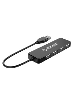 ORICO USB hub FL01, 4x θυρών, USB 2.0, 480Mbps, USB σύνδεση, μαύρο